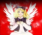  angel_wings bad_id bad_pixiv_id blonde_hair gengetsu kizoku-chan ribbon short_hair solo touhou touhou_(pc-98) wings yellow_eyes 