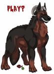  ball black_nose canine demon elliot_(character) english_text feral hellhound horn horns male mammal plain_background rape_face red_eyes sabretoothed_ermine sheath solo teeth text toy transformation white_background 