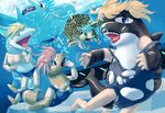  anthrofied aquarium breasts cetacean clothing edmol eyes female fins fish gills male mammal manta_ray marine mouth mustelid orca otter ray reptile scalie seal shark shirt swimsuit tail teeth torn_clothing transformation turtle underwater water whale 