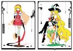  alice_margatroid bad_id bad_pixiv_id black_legwear blonde_hair blue_eyes boots braid capelet comic erlenmeyer_flask flask hat ideolo kirisame_marisa long_hair multiple_girls ribbon sitting standing thighhighs touhou very_long_hair white_legwear witch_hat yellow_eyes 