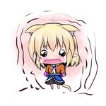  animal_ears blonde_hair cat_ears cat_tail chibi extra_ears fang hoshizuki_(seigetsu) kemonomimi_mode mizuhashi_parsee open_mouth puru-see scarf solo tail tears touhou trembling 