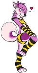  &hearts; bashful blush bulge canine crossdressing dog girly husky legwear male mammal muzz pkay plain_background purple purple_body solo stockings underwear white_background 
