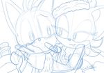  canine female fox male miles_prower rinn_kun rouge_the_bat sketch sonic_(series) xmas 