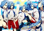  abaraya androgynous bad_id bad_pixiv_id blue_eyes blue_hair edgar_valtinas hand_on_hip highres inazuma_eleven inazuma_eleven_(series) long_hair male_focus otoko_no_ko pose soccer_uniform sportswear very_long_hair 