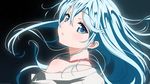  :o bare_shoulders blue_eyes blue_hair blush denpa_onna_to_seishun_otoko highres long_hair negativezero off_shoulder open_mouth solo touwa_erio vector_trace very_long_hair wallpaper 