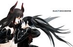  bad_id bad_pixiv_id black_gold_saw black_hair black_rock_shooter black_rock_shooter_(character) horns long_hair multiple_girls twintails uka_(azraeluka) 