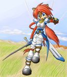 arche_kruz armor cosplay female mobian sally_acorn solo sonic_(series) stahn_aileron sword tales_of_destiny weapon 
