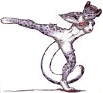  breasts farorenightclaw feline female fitter kicking konfu nude pussy snow_leopard solo worrir 