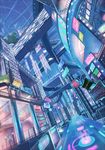  building city cityscape cola_(gotouryouta) commentary dutch_angle engrish highres night night_sky original ranguage road scenery shop sky solo standing street translation_request tree vanishing_point virtual_reality 