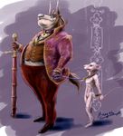  eyewear fancy leash male mammal master monocle mouse necklace nude overweight purupurupurupuru rat rich rodent slave sword weapon 