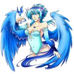  articuno blue_hair female gijinka nail_polish personification pokemon wings 