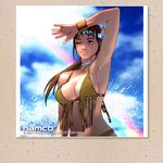  1girl armpits bikini breasts kawano_takuji lowres michelle_chang namco native_american official_art rainbow rnarmpits sideboob squaw swimsuit tekken underboob wink 