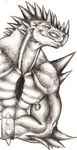  deeplydisturbd horns male muscles piercing reptile scalie sketch solo spikes 