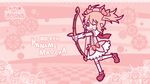  bow_(weapon) hakusairanger highres kaname_madoka magical_girl mahou_shoujo_madoka_magica parody pink_eyes pink_hair pop'n_music shoes smile solo style_parody wallpaper weapon 