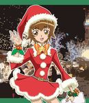  :p bag belt bow brown_eyes brown_hair christmas coat happy hat heartcatch_precure! holly myoudouin_itsuki nashe_taneru night open_mouth precure ribbon short_hair skirt solo star tongue tongue_out wreath wrist_cuffs 