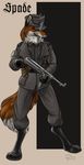  2006 boots canine cigarette fox german gloves gun hat male military mp-40 nazi silber smoking solo spade submachine_gun uniform weapon 