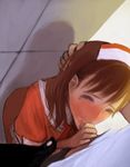  anegasaki_nene bad_id bad_pixiv_id blush brown_hair cum ejaculation erection facial fellatio hand_on_another's_head hetero love_plus mole mole_under_eye oral penis solo_focus sucking trodh waitress 