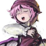  animal_ears closed_eyes hat lowres mystia_lorelei open_mouth pink_hair short_hair solo sonjow4 touhou upper_body wings 