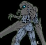  blue_eyes butt claws looking_at_viewer male monster multi_limb multiple_arms muscles nude reho solo standing 