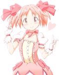  chomo_(asymmate) face gloves kaname_madoka magical_girl mahou_shoujo_madoka_magica pink_eyes pink_hair short_hair short_twintails solo twintails 