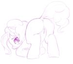  2011 ass_up butt equine female feral friendship_is_magic horse igorr looking_at_viewer mammal monochrome my_little_pony nervous oneobese pinkie_pie pinkie_pie_(mlp) plain_background pony presenting presenting_hindquarters purple_and_white pussy raised_tail sketch solo white_background 