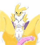  breasts canine cum digimon female fox mechogama penetration penis renamon spread_legs spreading 