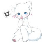  ambiguous_gender anthro blue_eyes blush canid canine canis changed_(video_game) chano condom cub digital_media_(artwork) fur lin_(changed) mammal paws puro_(changed) sitting solo white_fur white_tail wolf young 