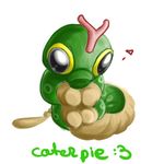  &hearts; &lt;3 ambiguous_gender antennae arthropod black_eyes caterpie caterpillar cute feral insect looking_at_viewer maaiker nintendo plain_background pok&#233;mon pok&eacute;mon simple_background solo video_games white_background 