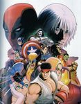  6+boys amaterasu avengers bodysuit bruce_banner capcom captain_america chris_redfield chun-li clenched_hand collarbone crossover dante_(devil_may_cry) deadpool devil_may_cry doctor_doom felicia fingerless_gloves gloves hulk iron_man looking_at_viewer marvel marvel_vs._capcom marvel_vs._capcom_3 mori_toshiaki morrigan_aensland multiple_boys multiple_girls muscle official_art print_legwear resident_evil ryuu_(street_fighter) scan shaded_face short_hair simple_background steve_rogers street_fighter super-skrull tony_stark trish_(devil_may_cry) vampire_(game) white_background wolverine x-men 