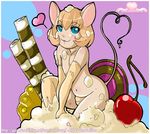  &hearts; balls blue_eyes cum cute cutesauce dessert feminine food hair jenovasilver looking_at_viewer male mouse nude penis pose rodent short_hair solo tail toby 