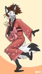  canine cosplay female fox fuu invidia japanese_clothing kimono piercing samurai_champloo sean_o&#039;hare solo 