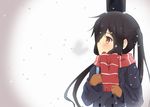  bad_id bad_pixiv_id black_hair brown_eyes coat gloves guitar_case ichinose_yuu instrument_case k-on! long_hair nakano_azusa scarf school_uniform solo striped striped_scarf twintails 