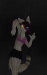  clothed clothing feline female glow glowing heterochromia hi_res jjiinx mammal marionette murrkurie_(character) skimpy skirt solo swimsuit syynx 
