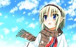  alice_margatroid amasawa_natsuhisa bad_id bad_pixiv_id blonde_hair blue_eyes plaid plaid_scarf scarf solo touhou 