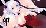  animal_ears bare_shoulders black_legwear blue_eyes breasts bunny_ears bunny_girl bunnysuit cait cleavage dutch_angle highres large_breasts long_hair mabinogi nao_(mabinogi) pantyhose solo wallpaper white_hair wrist_cuffs zoom_layer 