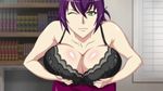  bra large_breasts oikawa_urada purple_hair seikon_no_qwaser tagme wink 