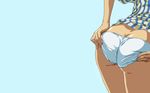  ass ass_grab butt_crack female horibe_hiderou panties singlet solo tan underwear wallpaper white_panties 