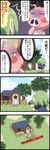  4koma animal_crossing comic curly doubutsu_no_mori green_hair long_image nintendo pig tall_image translation_request villager_(doubutsu_no_mori) 