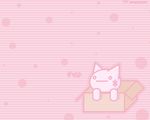  2ch 4:3 5:4 box box_of_cuteness cat ears feline instance mammal o_o pink pink_theme shii wallpaper 