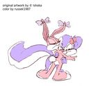  babs_bunny bow duo female fifi_la_fume fifi_le_fume interspecies ishoka lagomorph lesbian mammal plain_background rabbit rubbing russek1987 skunk tiny_toon_adventures tiny_toons warner_brothers white_background 