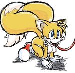  all_fours anthro breasts canine collar crossgender fox leash miles_prower sonic_(series) tailsko 