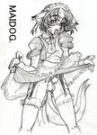  erection feline girly greyscale maid_uniform male monochrome not_maidog pencils penis skirt solo stockings strap 