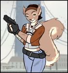  alyx_vance citadel city_17 cute female furrified gun hair half-life headband rodent s.c. short_hair smile solo squirrel weapon 