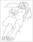  bethany_sellers dragon fangs female horns leigh nude scalie solo wings 