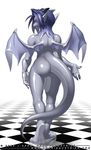  butt dragon female horns j_axer leigh nude red_eyes scalie solo tail wings 