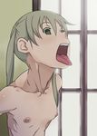  1girl ahegao flat_chest green_eyes ice-palace ice_place maka_albarn nipples nude open_mouth skinny soul_eater tongue tongue_out topless 