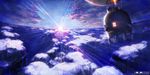  flying highres horizon kazeto no_humans original sky sun sunlight 