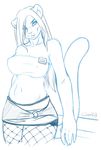  big_breasts breasts cat chubby feline herm intersex midriff panther sketch skimpy solo stockings sukebepanda 