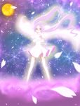  absurdres blue_eyes cape crossed_arms dress elbow_gloves eyelashes gloves gunbuster_pose heartcatch_precure! heterochromia highres mugen_silhouette osianan pink_hair precure red_eyes solo space thighhighs twintails 