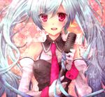  bad_id bad_pixiv_id blue_hair gatma hatsune_miku long_hair microphone necktie red_eyes smile solo twintails vocaloid 